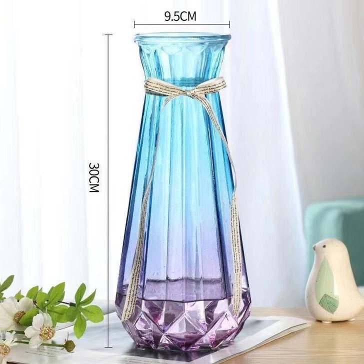 特大号玻璃花瓶透明水养富贵竹百合转运花瓶客...