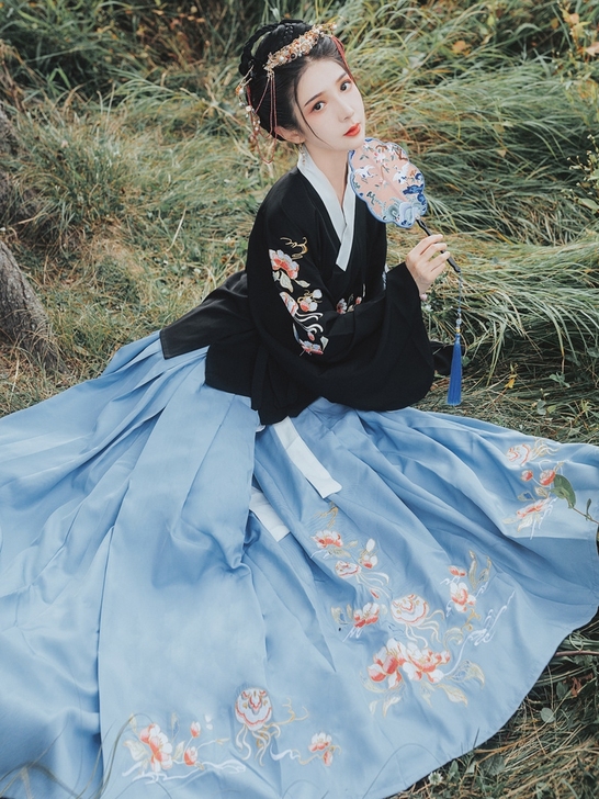 桃花鱼原创汉服袄裙琵琶袖日常袄裙汉服女明制...