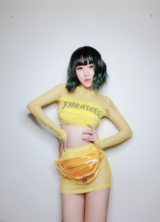 酒吧gogo服装女嘻哈潮款网格爵士舞套装夜...