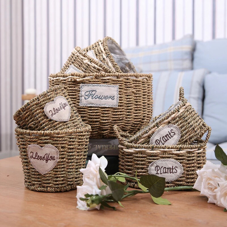 全场三件包邮！价格看文字！草编花盆墙挂花篮...