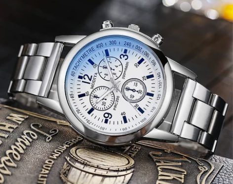 新款时尚男士石英表 蓝光礼品钢带手表 喜欢...