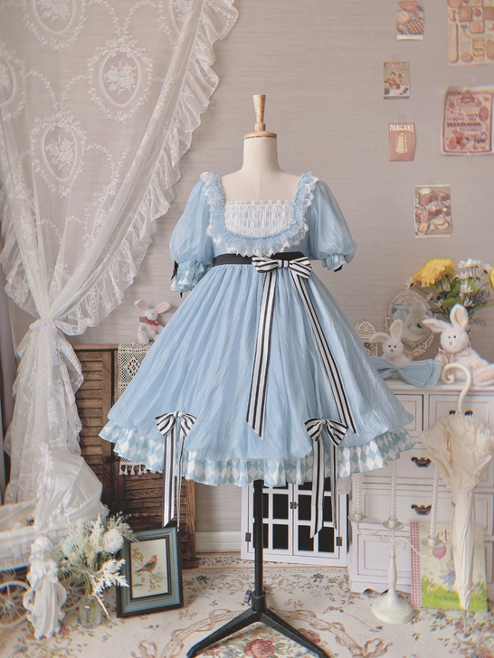 【时光凝固】淡蓝色泡泡爱丽丝lolita花...