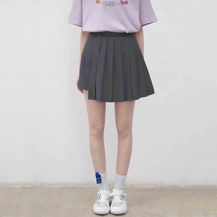 MOBS国潮20SS学院风不规则高腰短裙女...