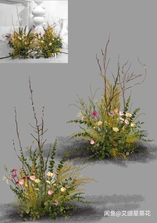 24》自然森系，泰式婚礼花艺素材；格式：P...