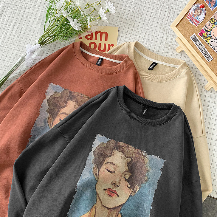 卫衣女春秋文艺复古港风chic上衣2021...