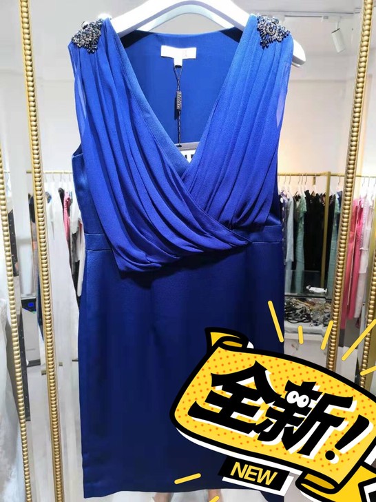 全新巴吉利米诗卡重磅水钻桑蚕丝显瘦重磅奢华...