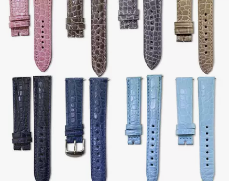 手表手表真正鳄鱼皮表带/彩色美洲鳄圆纹真皮...