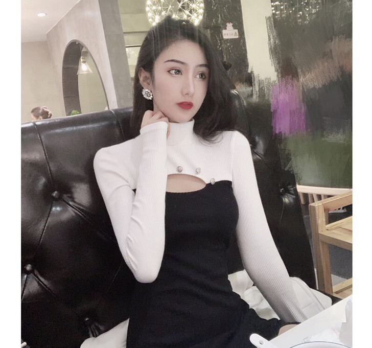 2021秋装新款性感小心机复古法式宫廷##...