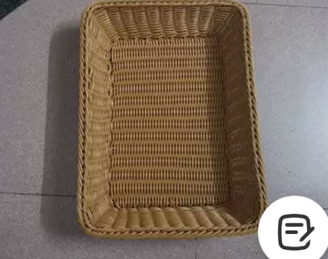 仿藤编水果展示篮塑料编织筐面包篮子零食收纳...