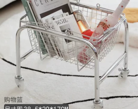 金属手提篮化妆品零食购物篮收纳篮收纳篮采