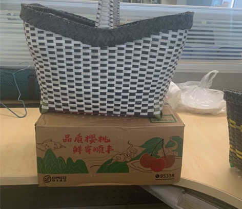 纯手工编织篮子 家人纯手工编织，一大一小，...