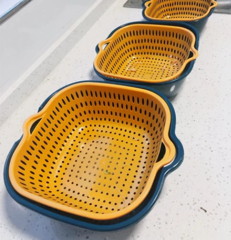 双层塑料洗菜盆沥水篮子厨房神器多功能客厅家...