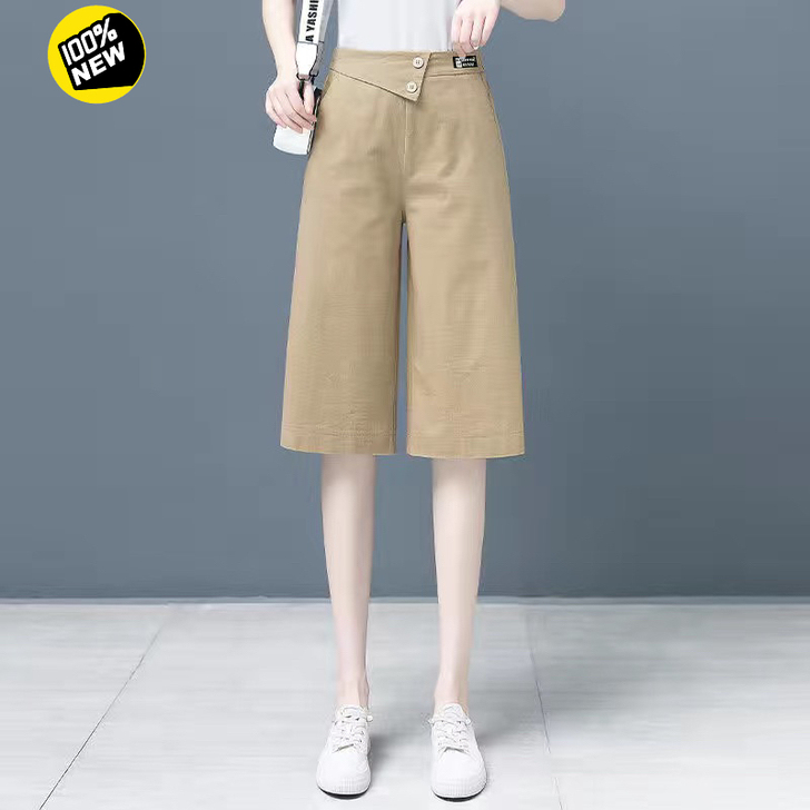 冰丝棉麻阔腿裤子女2021新款夏季薄款哈伦...