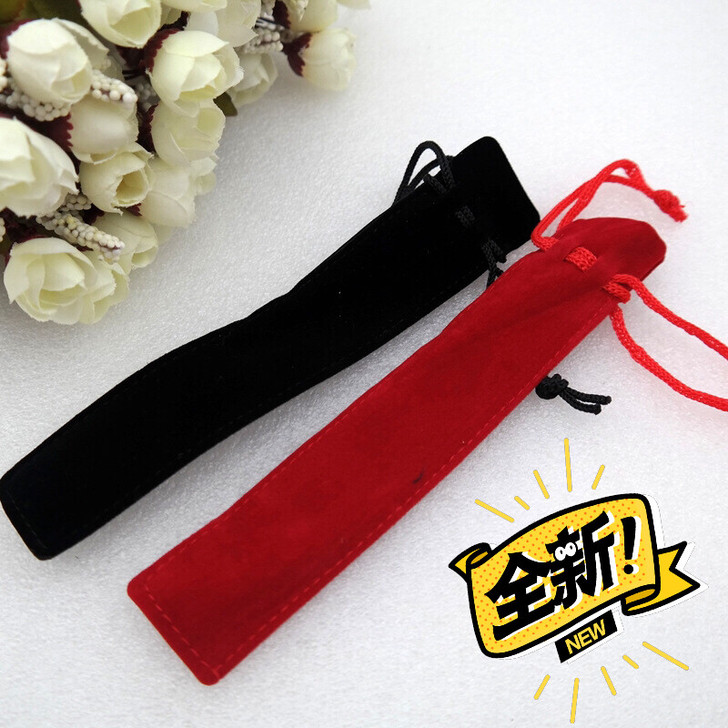 （6.6元2个）束口双面绒笔袋 抽绳黑色绒...