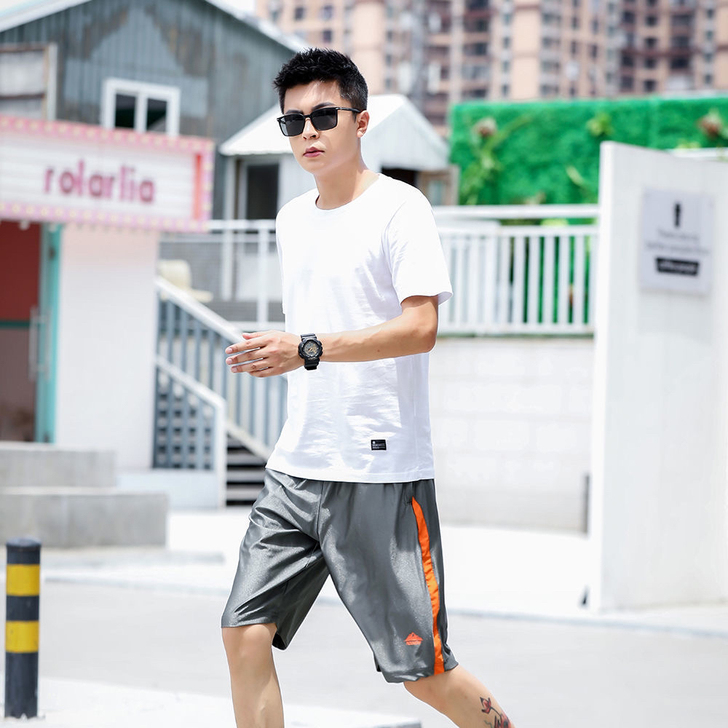 运动短裤男宽松速干五分裤健身跑步夏季冰丝弹...