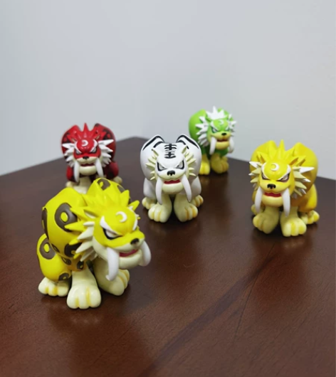 石器时代模型手办创作四色老虎加白虎套套装优...