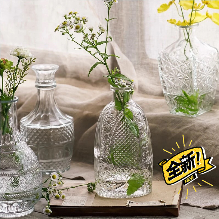 【清仓超低价】2021新款玻璃花瓶马德里花...
