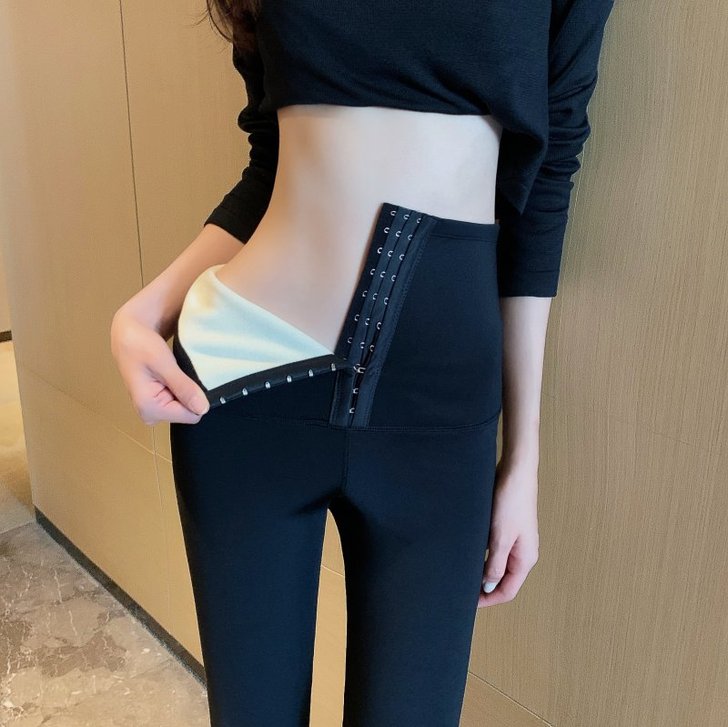 网红加绒塑身美体排扣收腹束腰提臀芭比裤紧身...