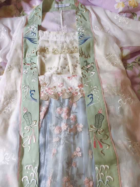 汉服齐腰褙子钟灵记君渺绛悠堂落花情
