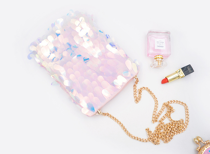 女款包包 新款鱼鳞亮片包镭射夏天小包包仙女...