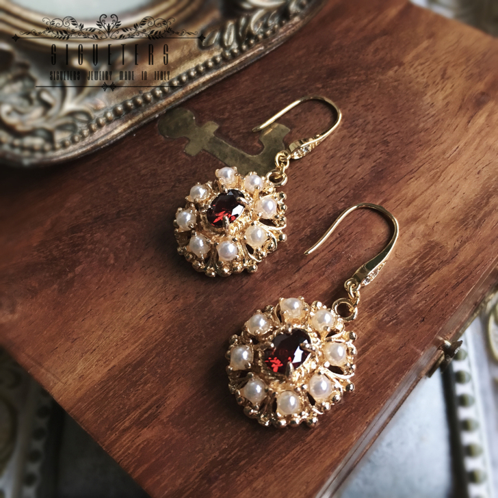 巴洛克珍珠耳环舶来品名媛耳钩锆石耳饰意大利...