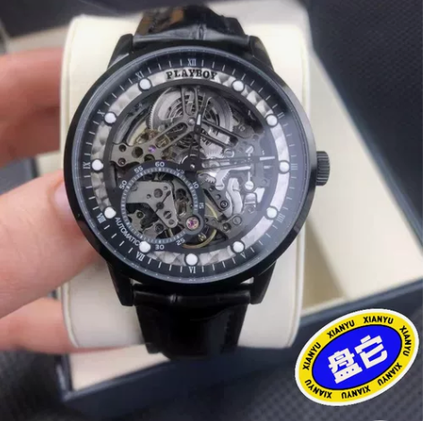花花公子手表男士机械表全自动新款正品潮流时...