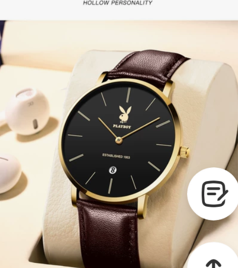 花花公子品牌手表石英表防水抖音热销薄款男士...