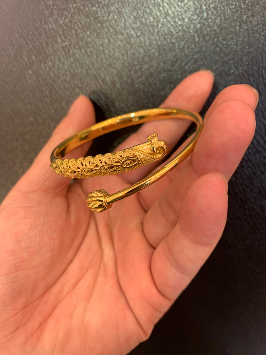 3D硬金的凤凰手镯,带999钢印,一个活口...