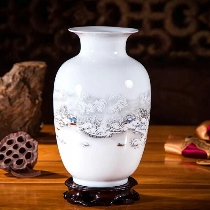 清仓处理景德镇陶瓷花瓶摆件客厅插花陶瓷中式...
