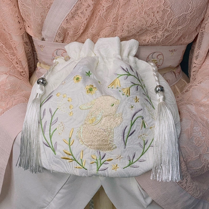 宋制古风刺绣斜挎汉服包全新原创汉元素宋制古...