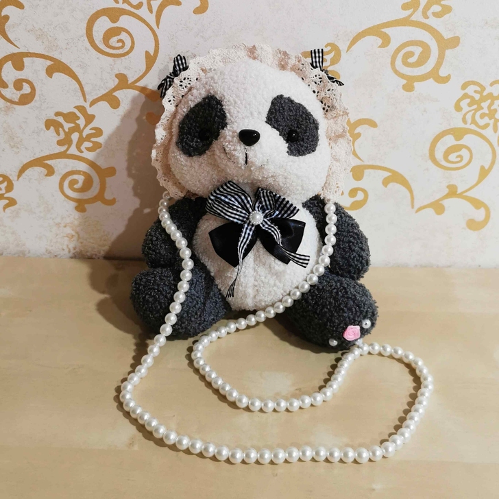 全新 链条熊猫单肩斜挎包