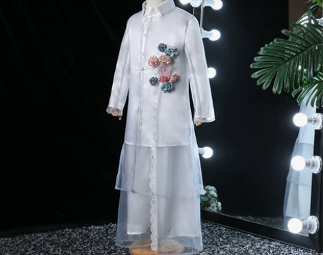 公主驾到 男童新国潮中国风模特走秀礼服高端...