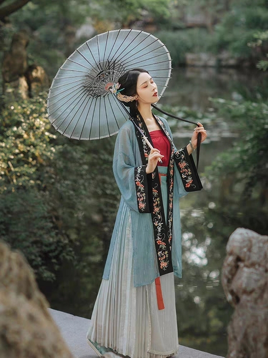 兮羽集【玉人罗扇】复原宋制汉服女正品原创褙...