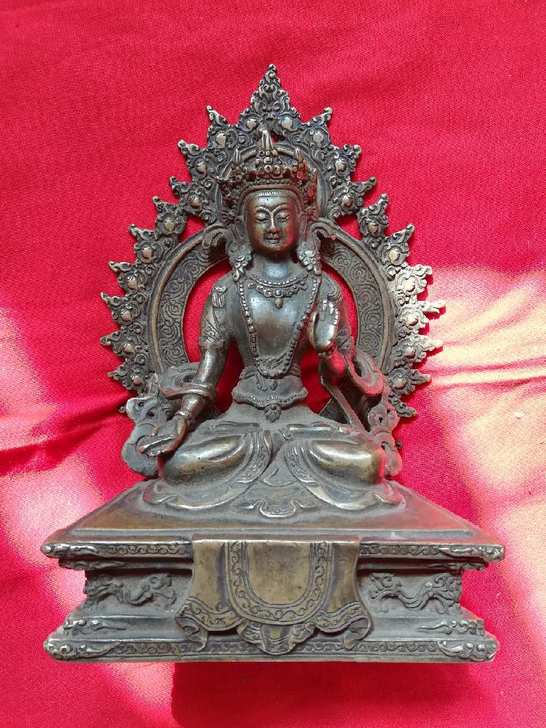老铜佛像绿度母