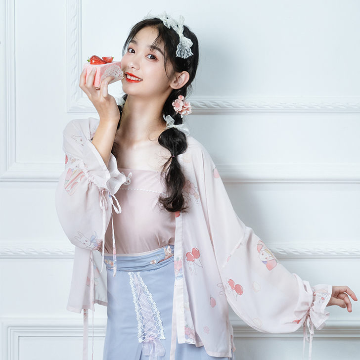 【出】池夏花语:甜心兔兔 宋制对襟衫吊带三...