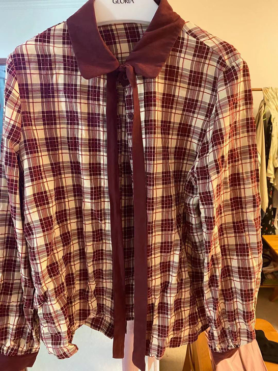 【ECHANCE】女款格子衬衫，L码。