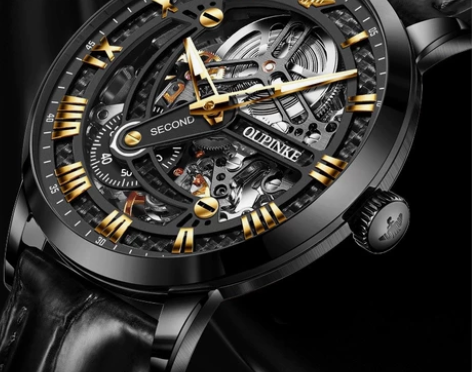 【瑞士品牌】欧品客手表男士镂空商务全自动机...