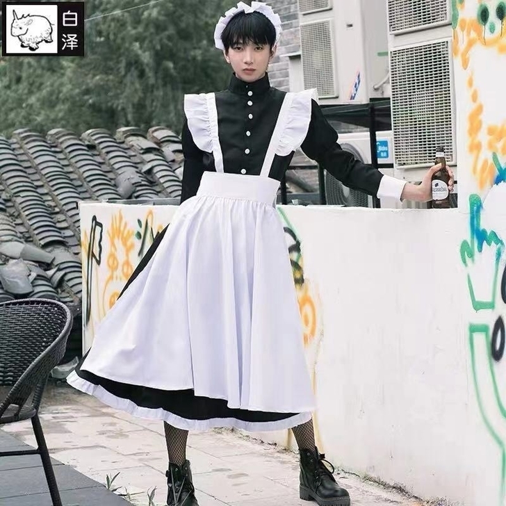【全新】黑白男穿女仆装 女装大佬cospl...
