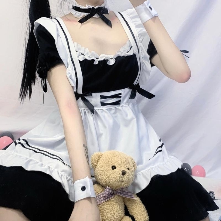 女仆装cos可爱学生女装大佬连衣裙萝莉塔套...