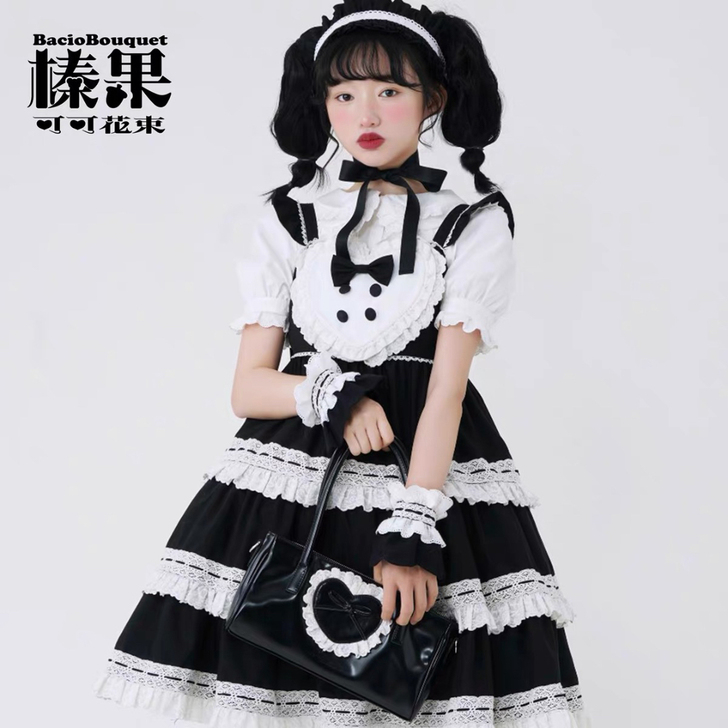 人形物语三段吊带裙jsk 古早纯色doll...