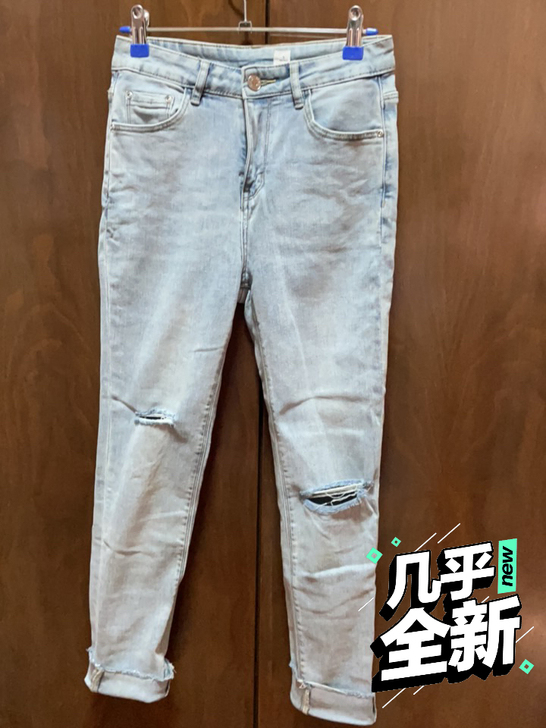 破洞牛仔裤,全身弹