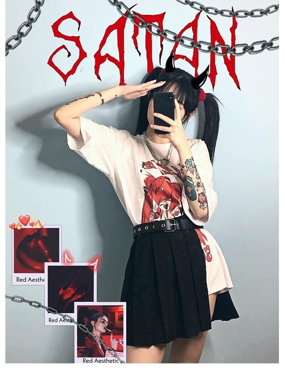 手绘涂鸦棒棒糖少女百搭T恤，可甜可酷，男女...