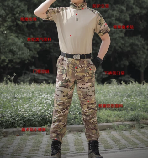 男士迷彩服，户外夏令营迷彩服男套装战术蛙服...
