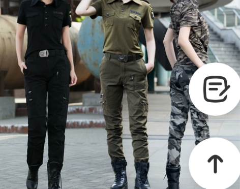 春夏季户外军训迷彩服休闲运动套装女短袖时尚...