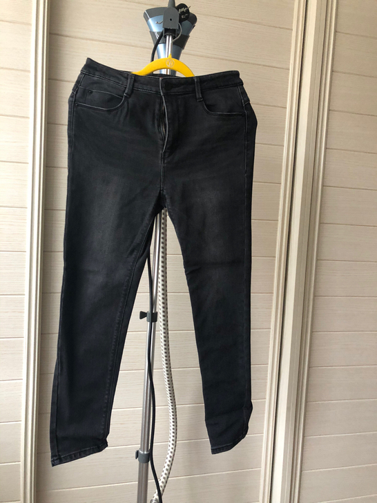 炭黑女士牛仔裤  韩国高腰牛仔裤 手脚牛仔...