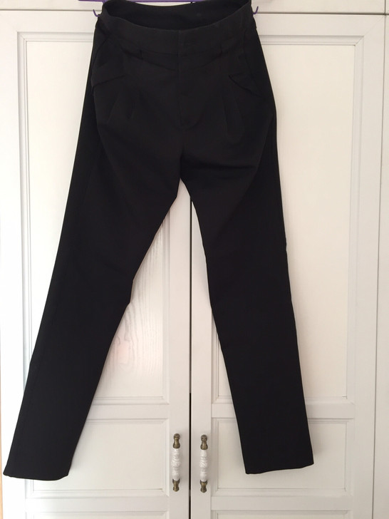 女士黑色中腰长裤，免熨烫，M-28/29码...