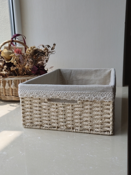 全新编织收纳筐桌面玩具杂物零食收纳盒##a...