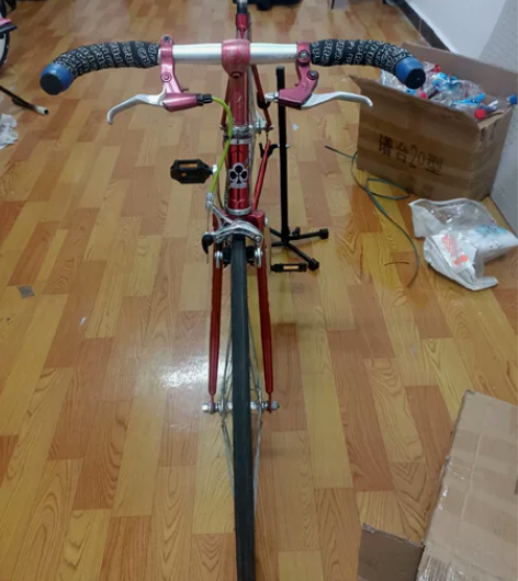 钢架单速死飞公路车，带个前刹车，水平52，...