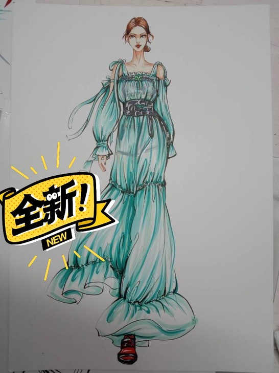 服装效果图完整稿，有现稿，也可约稿。