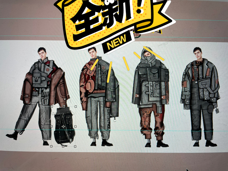 服装效果图、中国风男装效果图、中国风女装效...